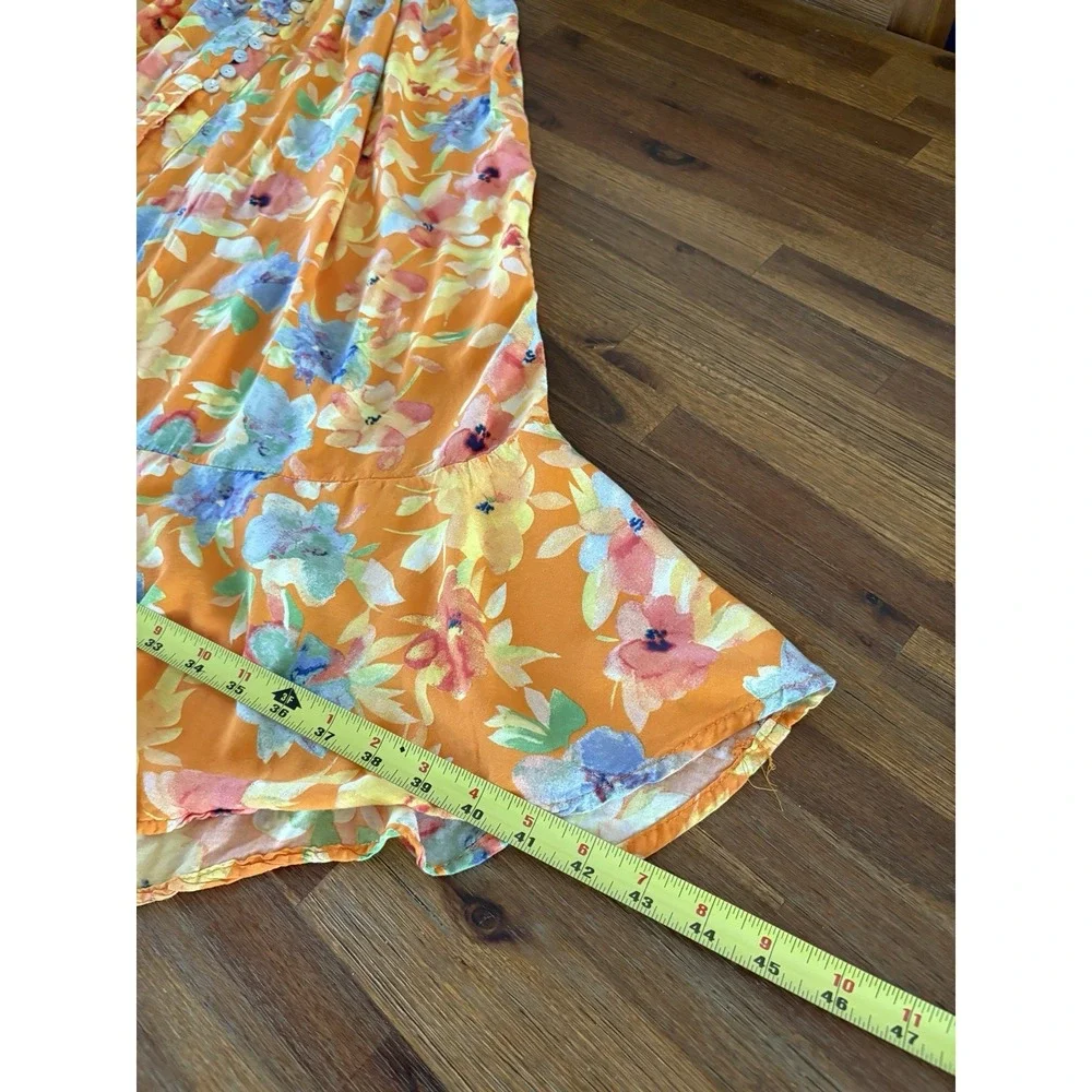Cynthia‎ Rowley Skirt Womens Medium Multicolor Floral Boho Button Front Maxi